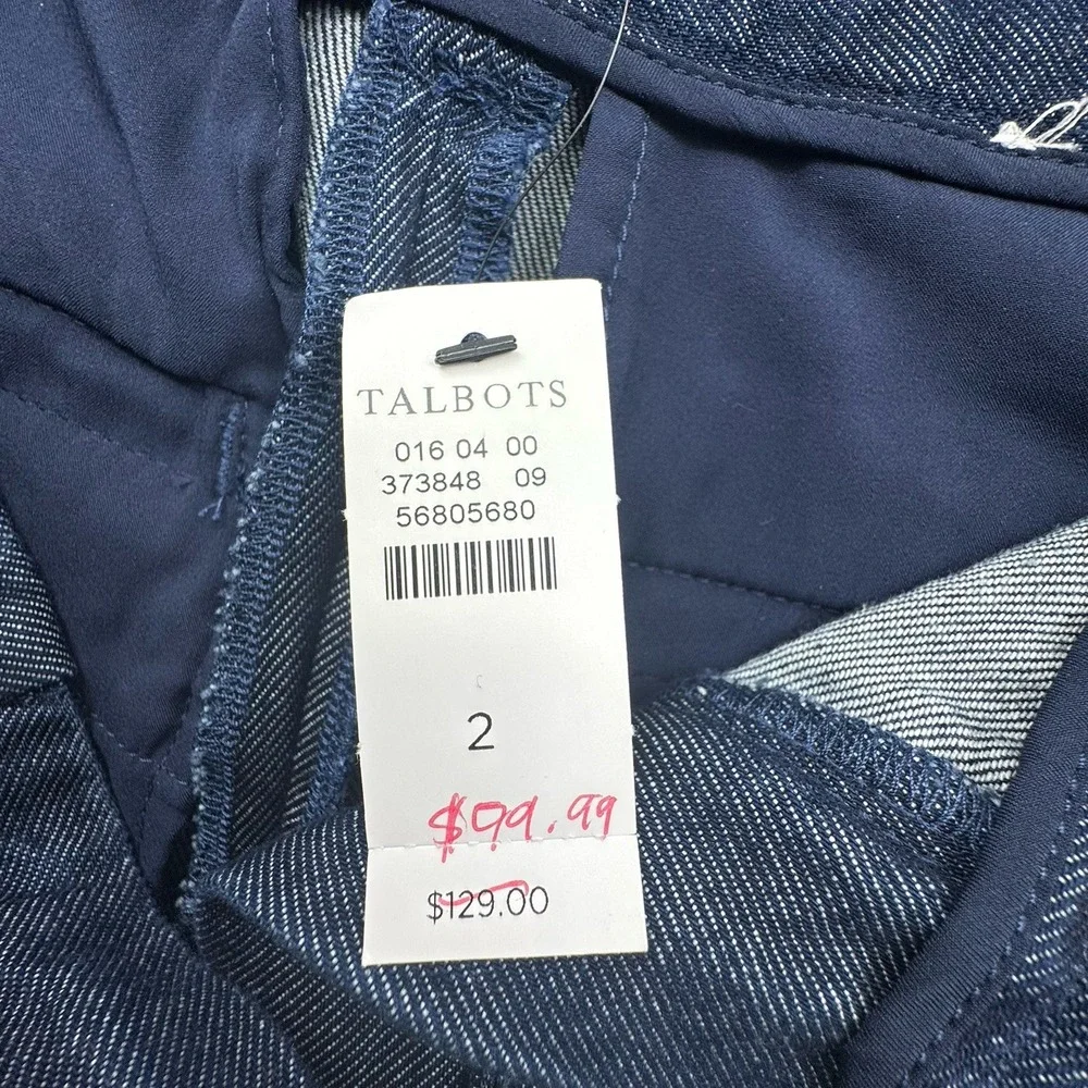 Talbots Womens Weston Dress Pants Sz 2‎ Blue Wide Leg Pleated High Rise NEW - Picture 7 of 16